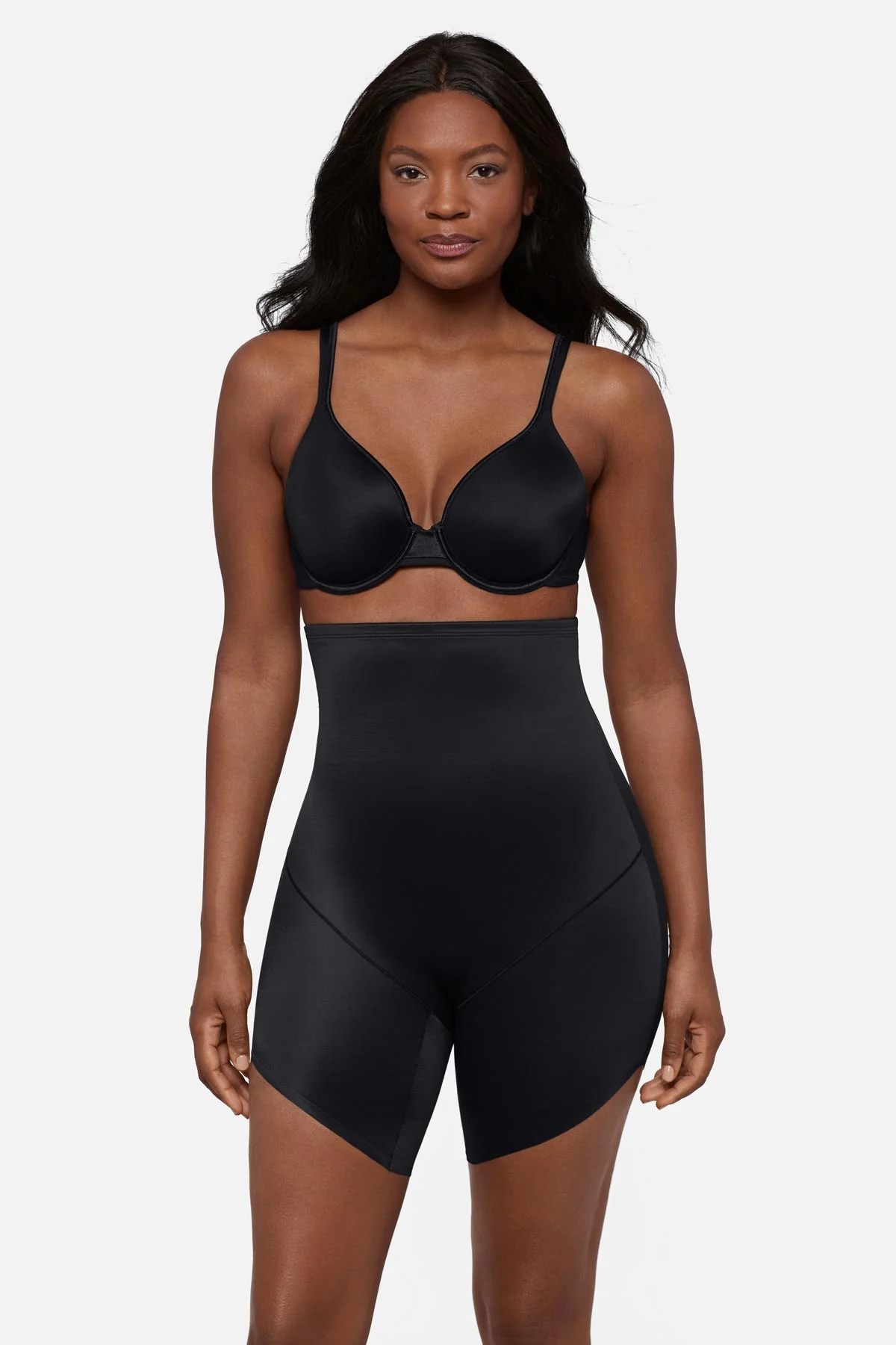 Showstopped High Waist Slanted Hem Shaping Short